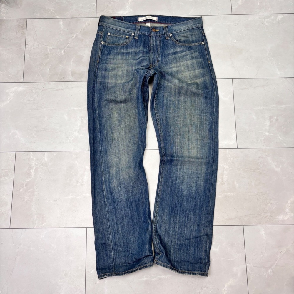 Hilfiger Denim Heritage Bootcut Jeans Y2K Medium Wash Distressed 34x30